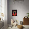 Joker pet portrait in stylish living space