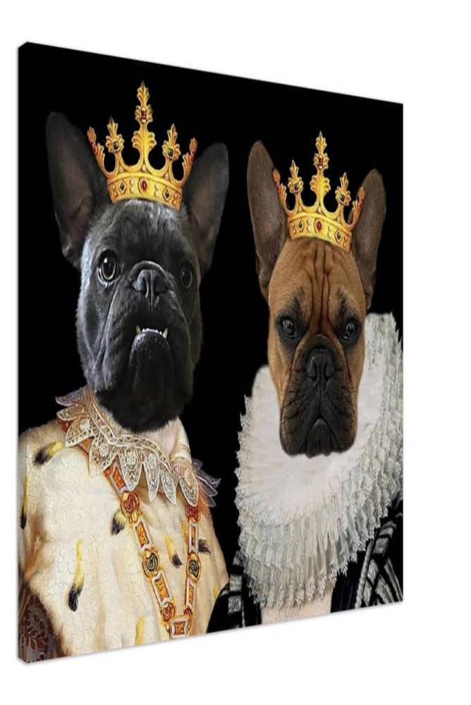 King and Queen Custom Pet Portrait Canvas