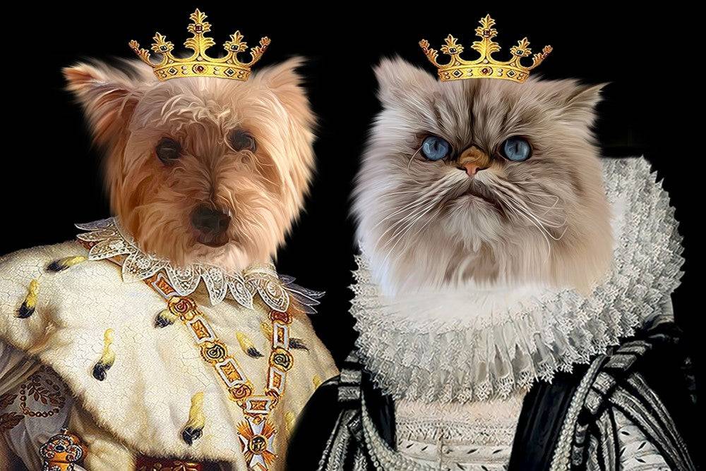 King and Queen Custom Pet Portrait Premium Poster