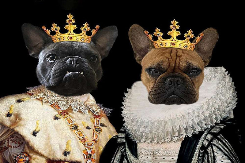 King and Queen Custom Pet Portrait