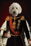Royal dog portrait dressed as King Willem III
