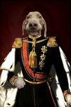 Noble dog portrait in King Willem III's royal outfit