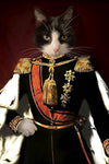 Regal cat portrait as King Willem III in royal attire