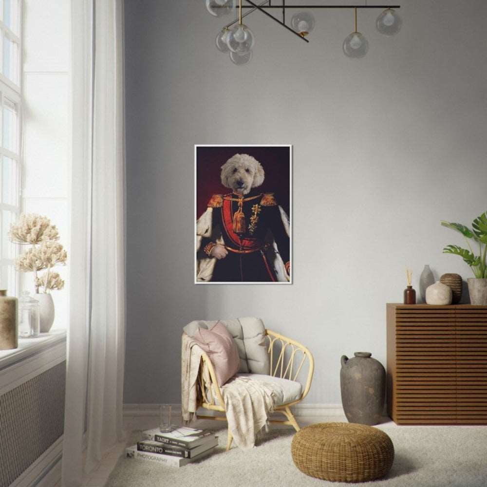 King of Netherlands Custom Pet Portrait Framed Poster White