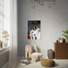 Dog astronaut portrait in modern living room