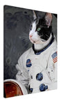 Cat astronaut portrait on canvas