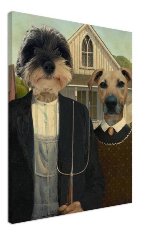 Odd Couple Custom Pet Portrait Canvas