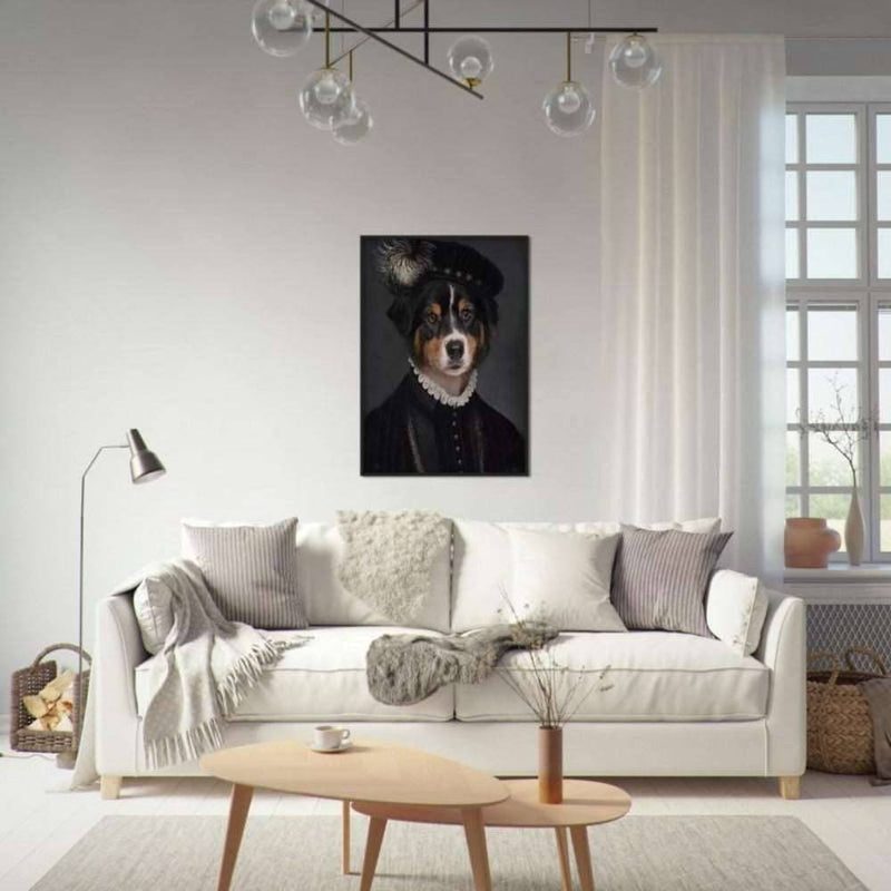 Philosopher Custom Pet Portrait Framed Poster Black