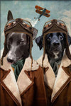Pilot couple Custom Pet Portrait