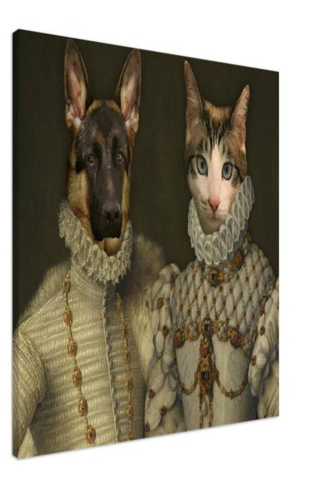 Prince and Princess Custom Pet Portrait Canvas