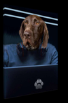 Canvas print of dog as tech wizard with laptop