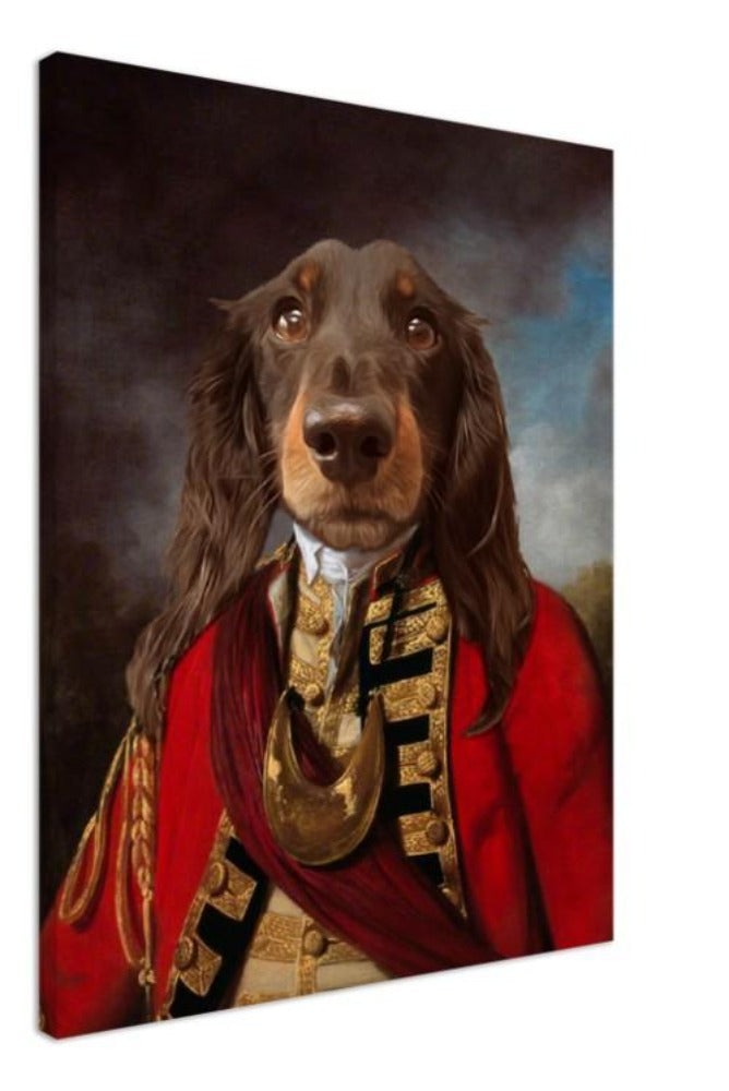 Regiment Officer Custom Pet Portrait Canvas