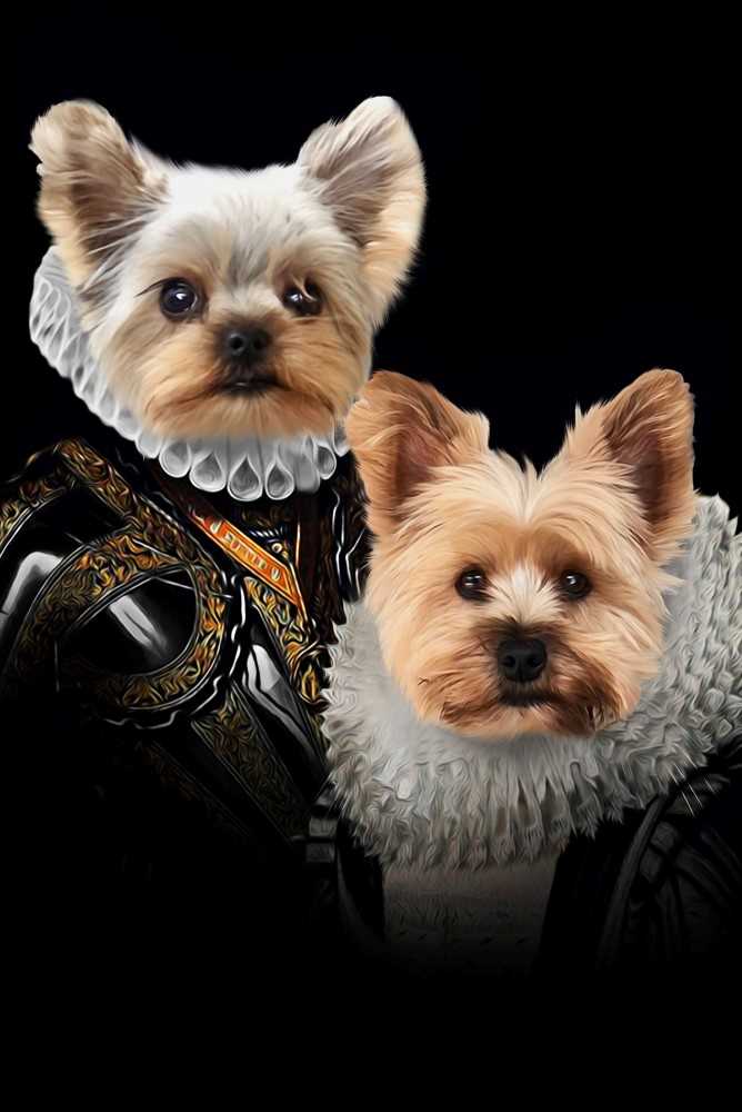 Renaissance Couple Custom Pet Portrait Premium Poster