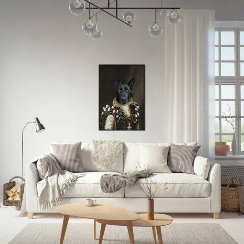 Royal Aristocrat Custom Pet Portrait Framed Poster Black