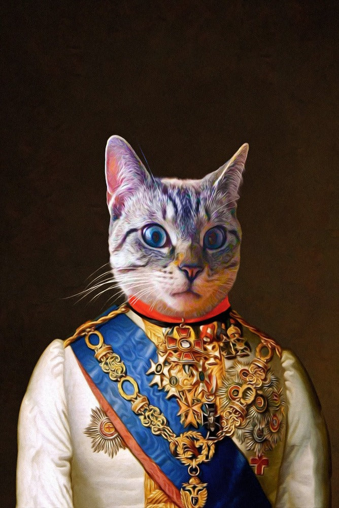 Royal Army Leader Custom Pet Portrait Premium Poster