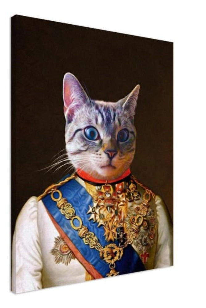 Royal Army Leader Custom Pet Portrait Canvas
