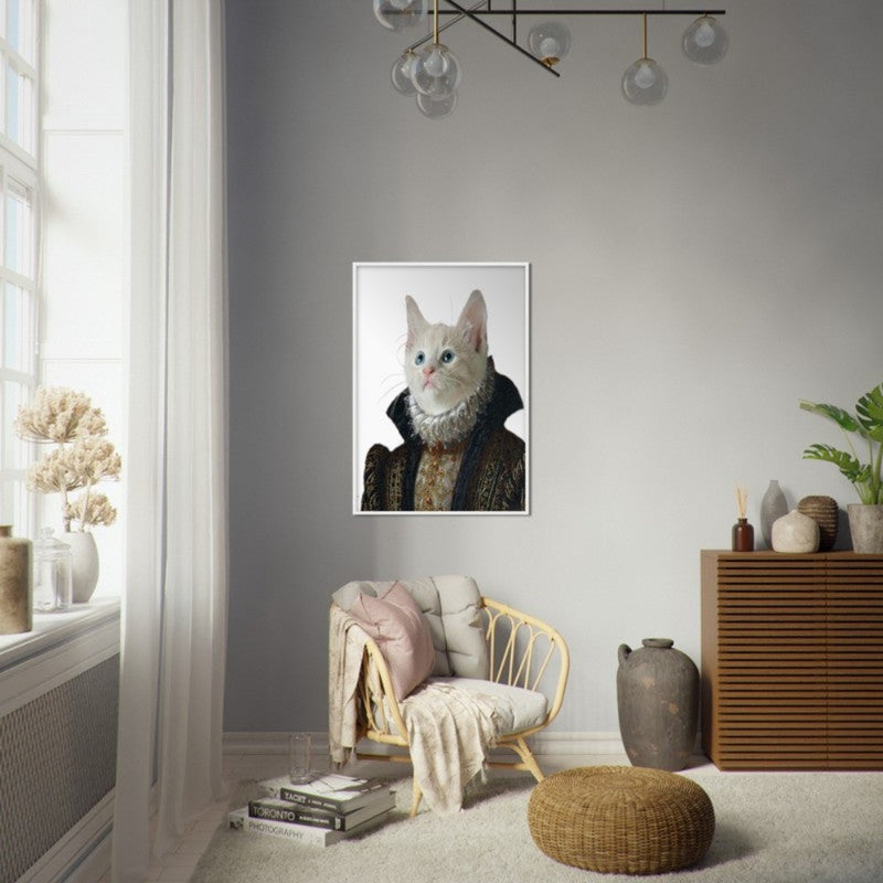 Royal Madam Custom Pet Portrait Framed Poster White
