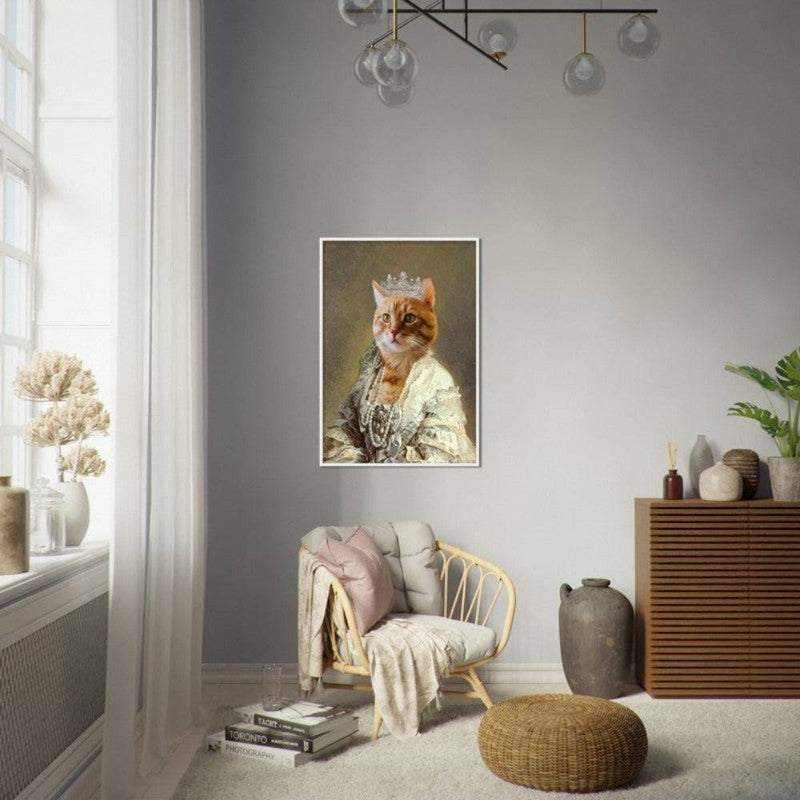 Regal Ringleader Custom Pet Portrait Framed Poster White