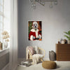 Santa Custom Pet Portrait Framed Poster White