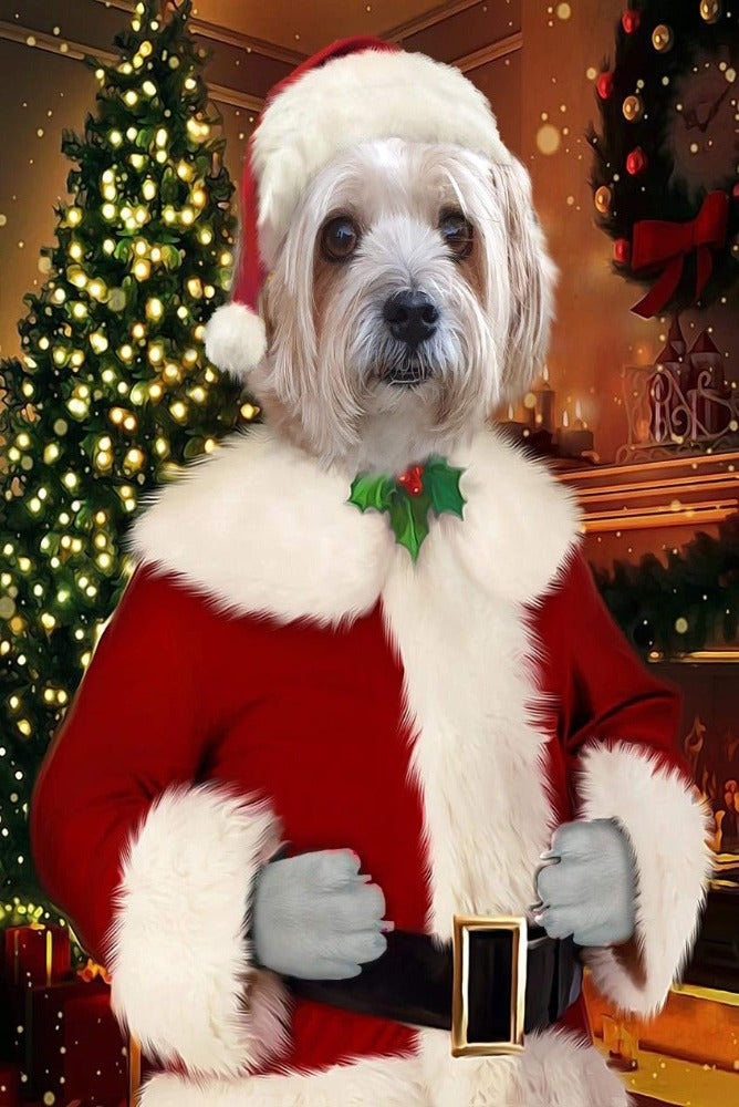 Santa Custom Pet Portrait Premium Poster