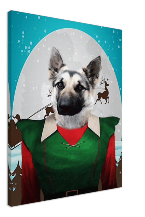 Santa's Little Helper Custom Pet Portrait