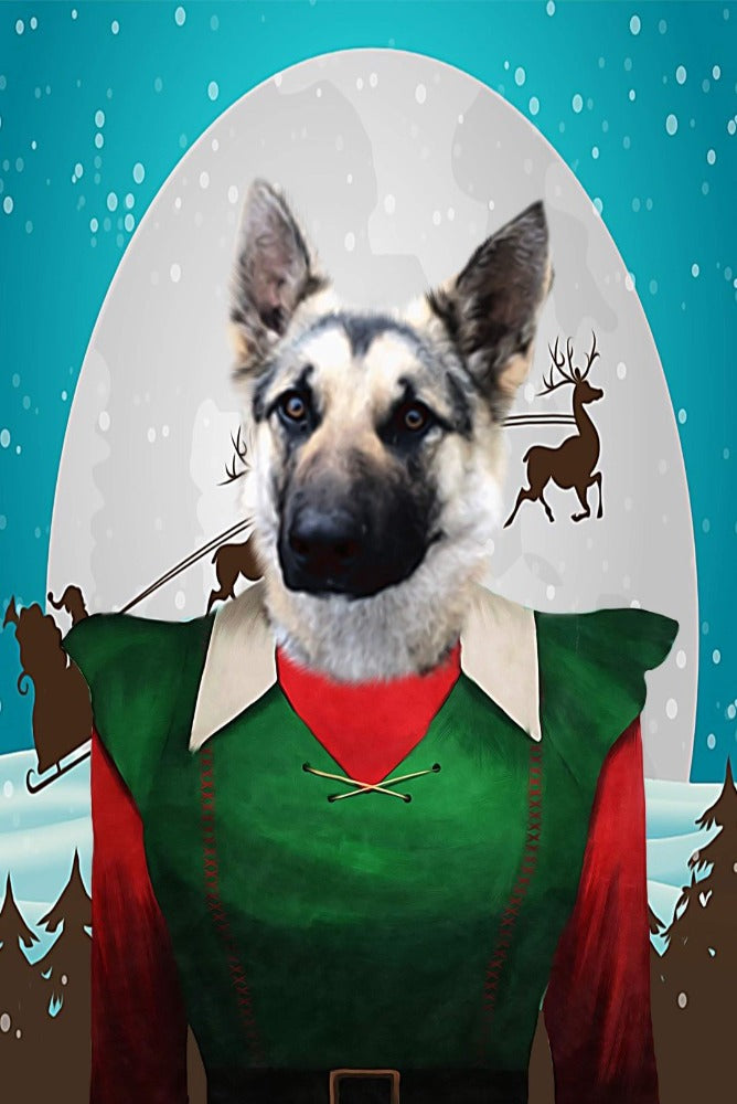 Santa's Little Helper Custom Pet Portrait Premium Poster