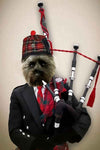 Custom pet portrait of dog as Scottish bagpiper