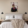 Scottish bagpiper pet portrait in bedroom