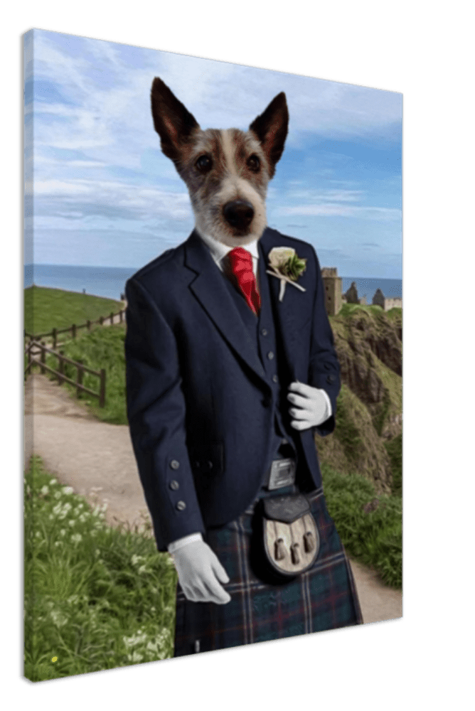 Scottish Highlander Custom Pet Portrait Canvas