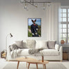 Living room with Scottish Highlander dog portrait