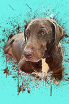 Splatter Art Custom Pet Portrait