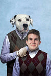 Step Brothers custom pet portrait with dog and man
