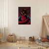 Cat superhero portrait in cozy children's room