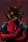 Custom cat portrait in superhero costume