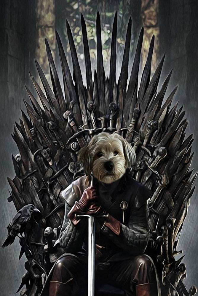 Throne Paw Custom Pet Portrait Premium Poster