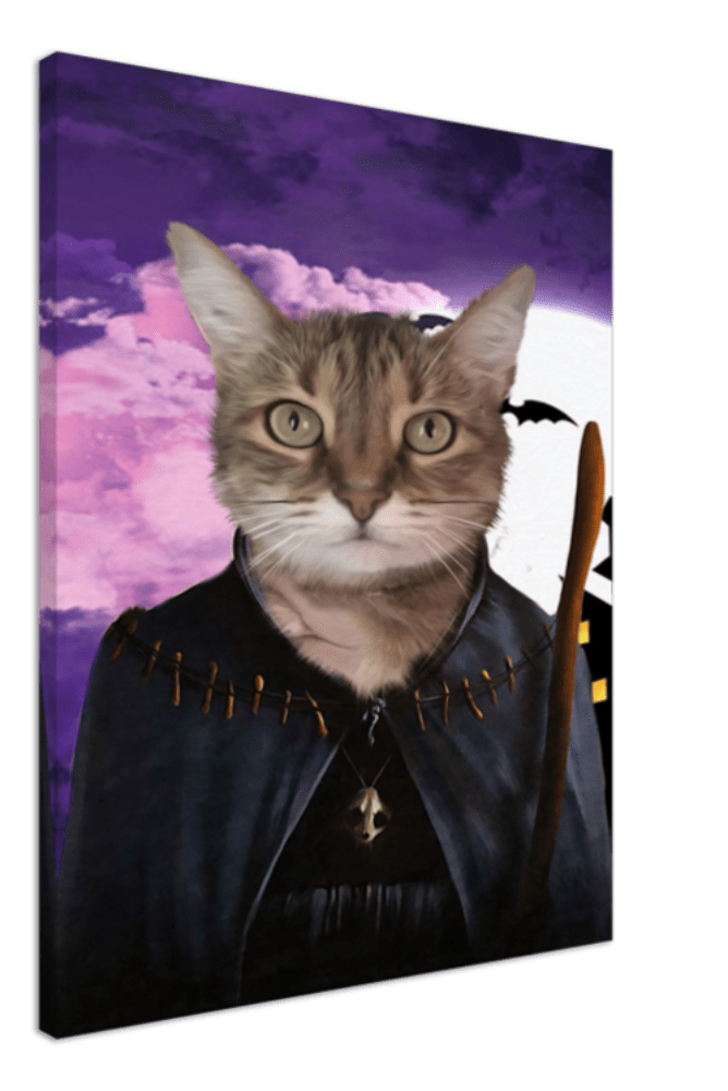 Mischievous Enchantress Custom Pet Portrait Canvas